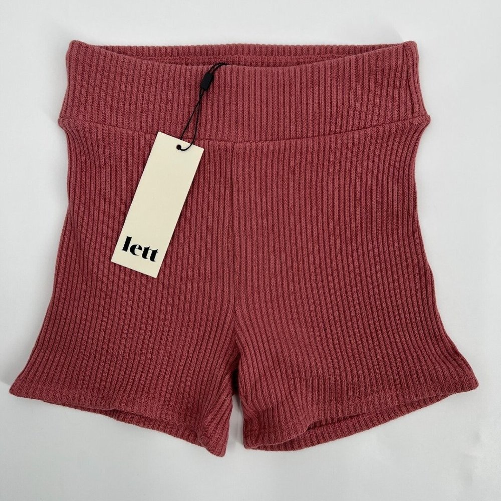 LETT Women's Gotland Ribbed Shorts in Terra Cotta Lounge Bike Short M Verishop